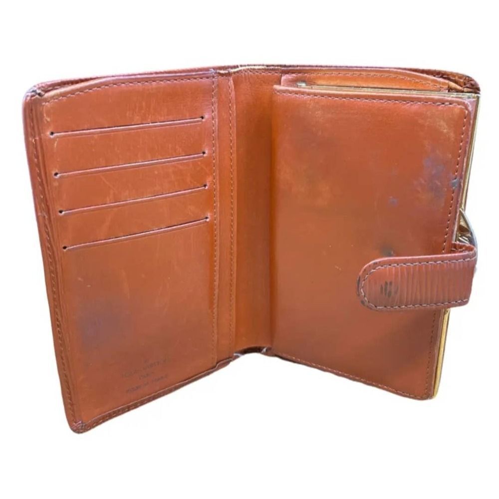 LOUIS VUITTON KISSLOCK BIFOLD WALLET BROWN EPI LEATHER - Picture 3 of 9